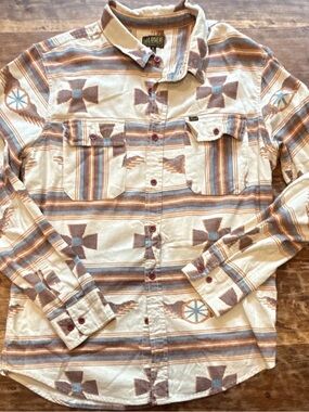 Loser Machine Men's Cream Southwestern Pattern Long-Sleeve Shirt